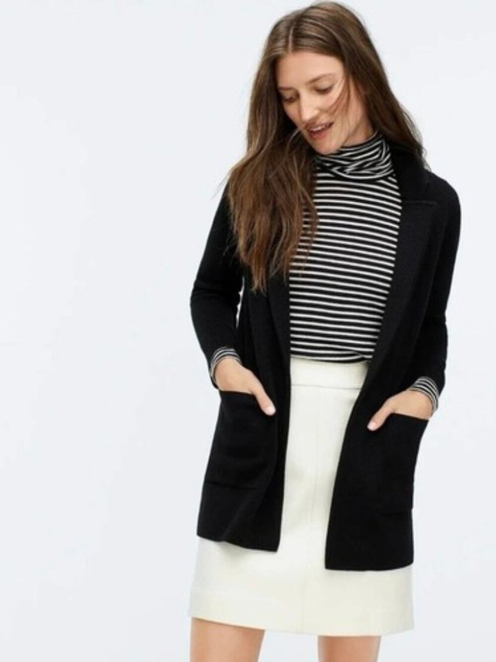 NWOT Sophie Open Front Sweater Blazer, Black, XXS